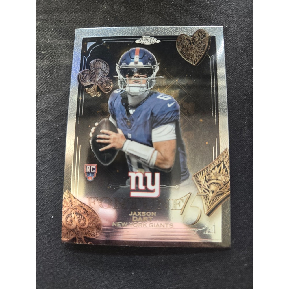 2025 Topps Chrome Fortune 15 Jaxson Dart RC Rookie Card New York Giants F15-23